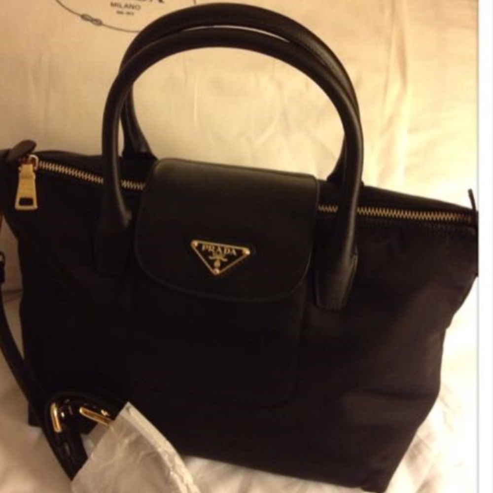 Prada BN2016 Nylon Tote Bag Black - NOTRADE